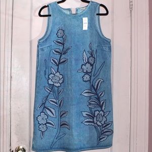 Embroidered Denim Dress, Ann Taylor Loft